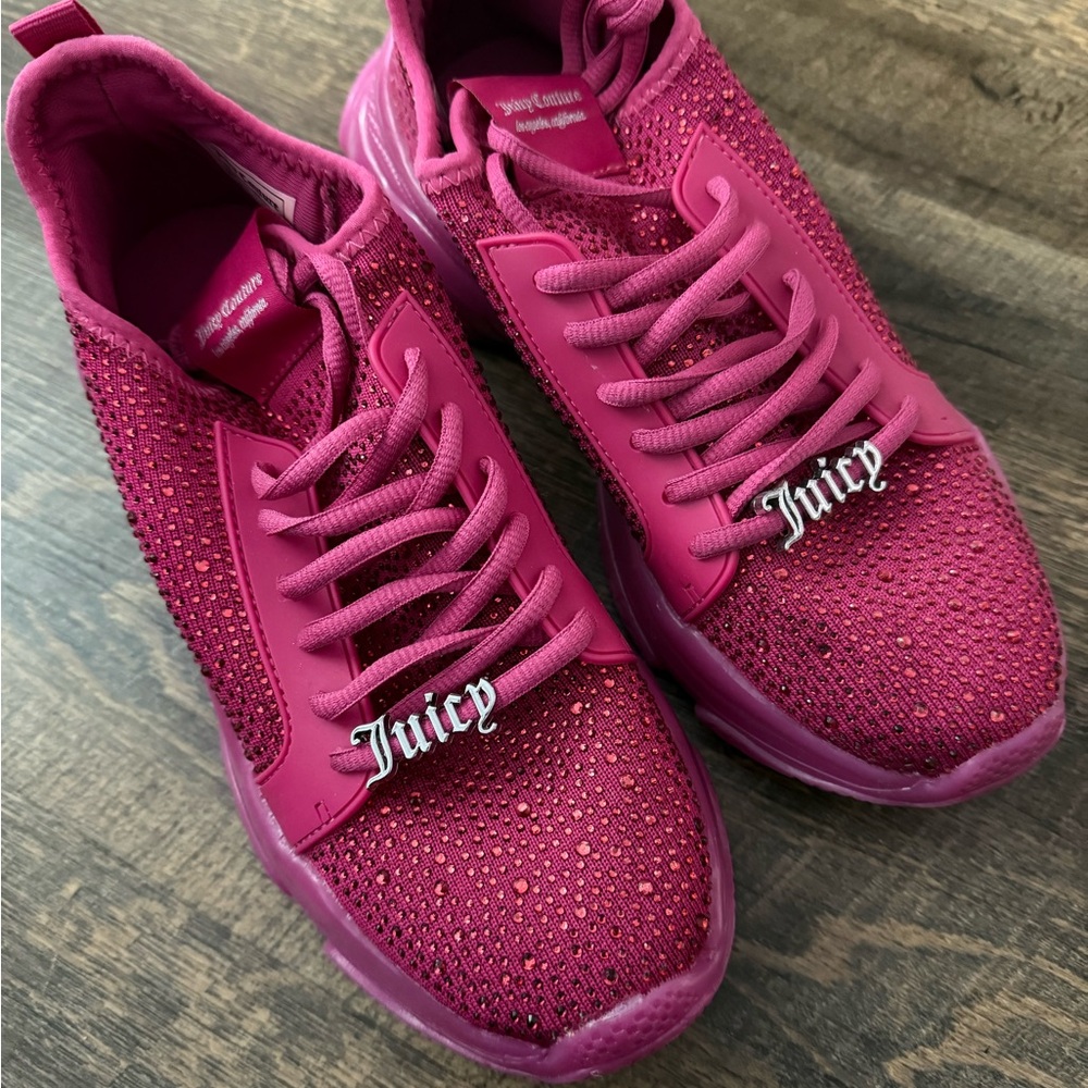 Juicy Couture Pink Sparkle Sneakers with Rhinestones